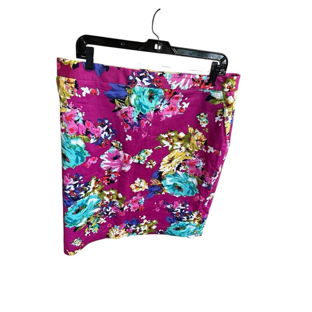 Charter Club Gorgeous Pencil Skirt  Sz 16 Career Spring NWOT Gold Floral Poppies